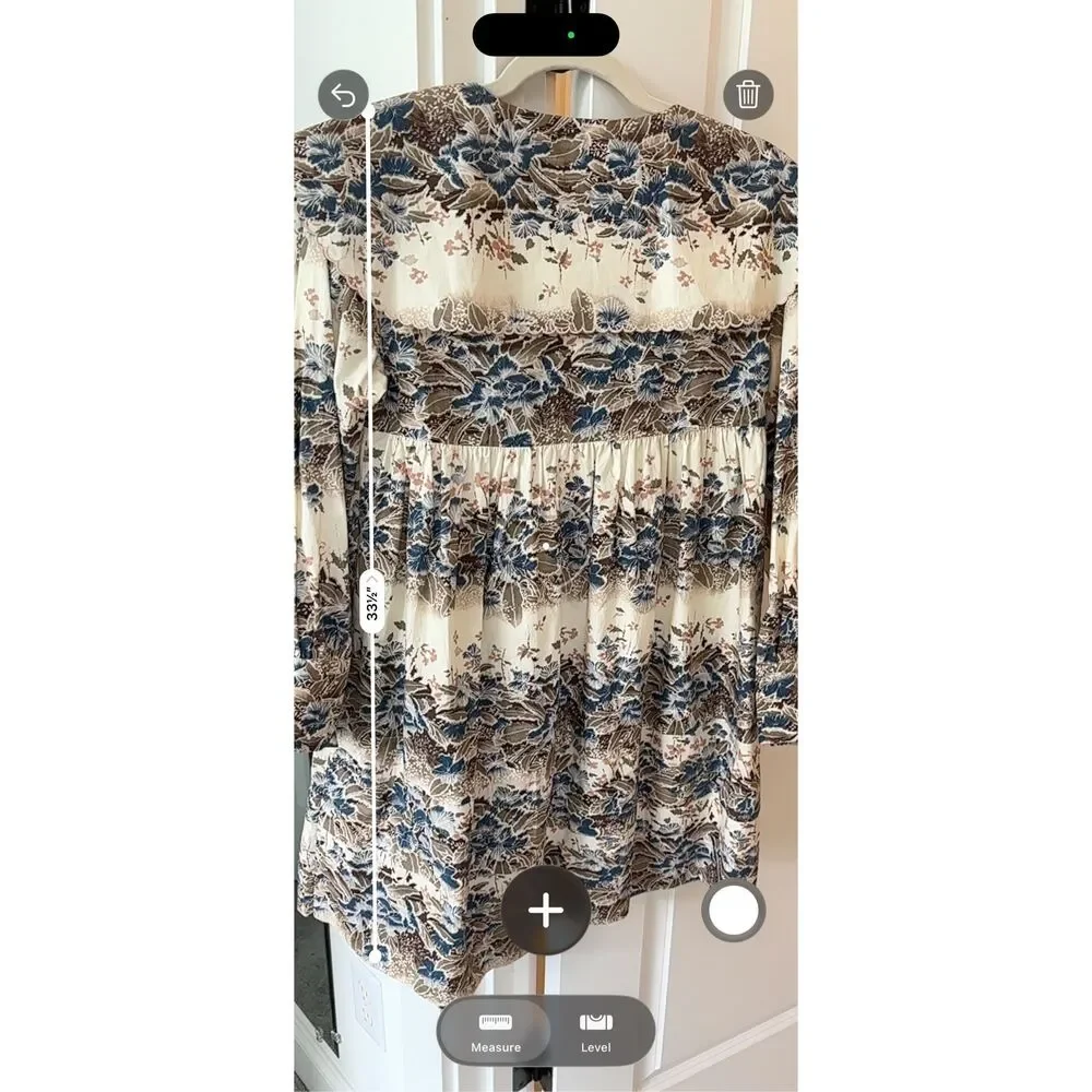NWOT Hunter Bell Georgia Print Tiered Mini Dress XS Jungle Long Sleeve Resort ,